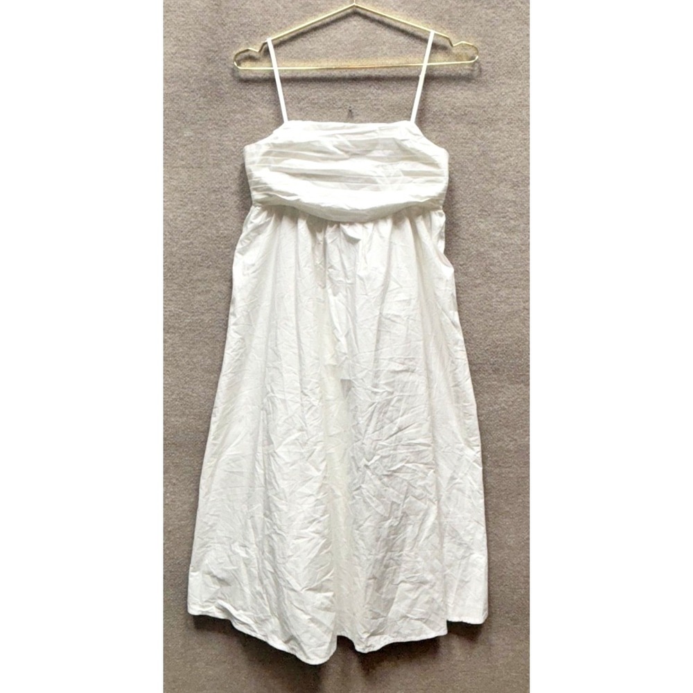 Petal & Pup Women's Alice Bow Back Midi Dress Womens Medium White Poplin NEW NWT